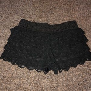 Black Lace Shorts
